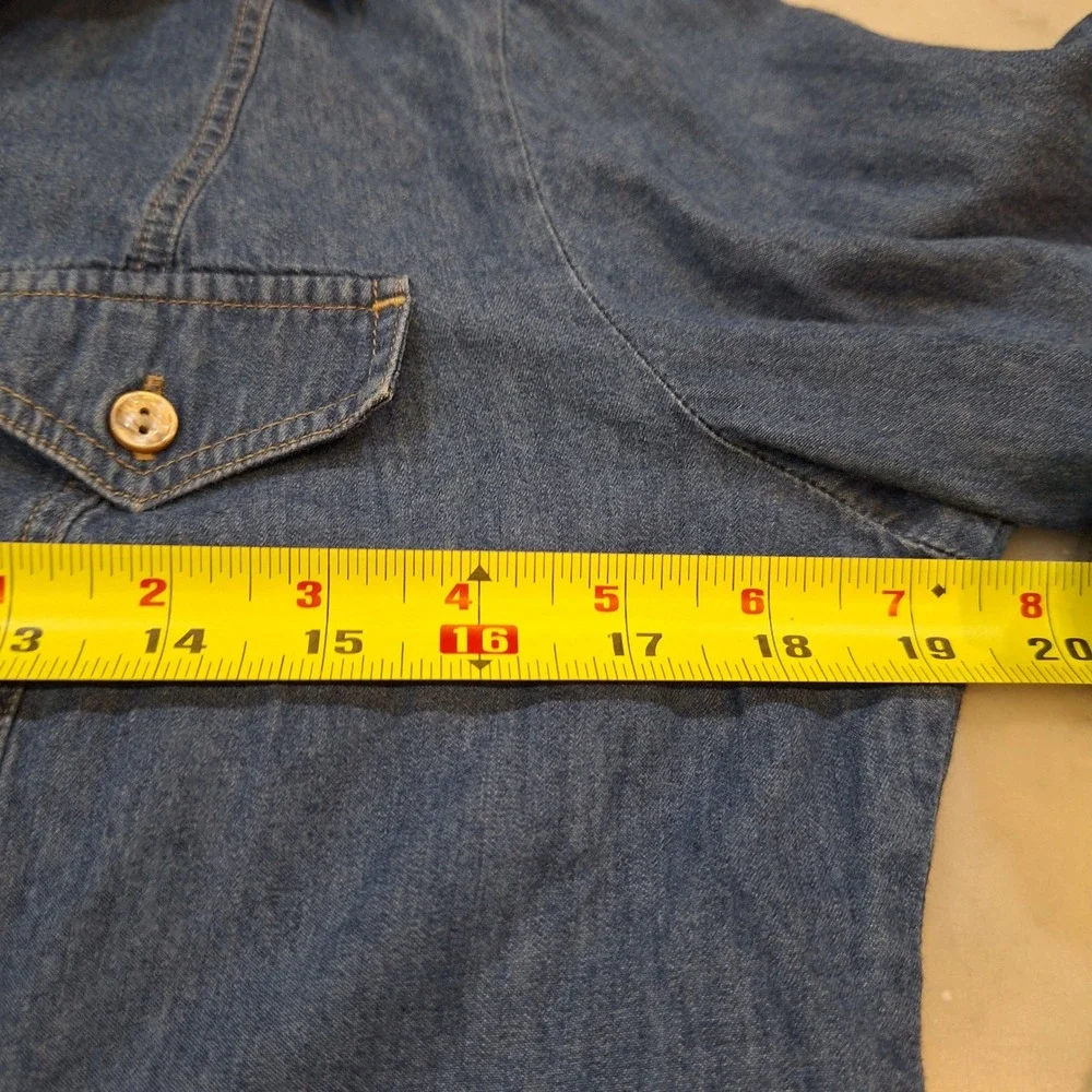 Pendleton Denim Shirt Women Lg Blue Vintage Fit Cotton Button Up Western Top - Picture 4 of 7